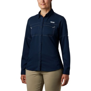 Columbia Overhemd Dames, PFG Lo Drag Long Sleeve Donkerblauw, 27APVMQUE